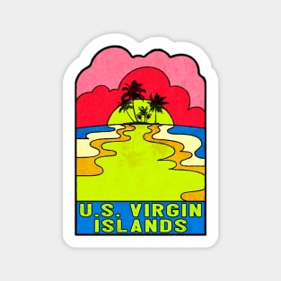 U.S. Virgin Islands Groovy Sunset 70's Hippie Hippy Vintage United States Sticker